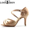 Dance Shoes Loogtshon Latin Jazz Salsa Dancing Skin Tint Material Fashionable High Heels 7,5 cm Sneakers