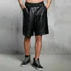 Men's Shorts Men Crotch Pants Style Faux Skórzane sznurka