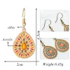 Oorbellen jiofree vintage clip op oorbellen voor vrouwen etnische hars multicolor druppelolie grote bohemia geen doorboorde oorbellen statement sieraden