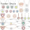 Strands Sunshine 2024 Original Fine Jewelry Set Sunflower Collection Charm Trendys Necklace Earrings Bracelet Ring Jewelry for Women