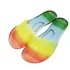 Slippers 2024 Summer Women Candy Color Transparent Slides Flat Bottom Plus Size Beach Sandals Shoes Ladies Casual One-word Jelly