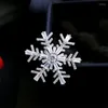 Broscher bling snöflinga kvinnor glittrande zirkon kristall brosch stift vinter smycken kvinnliga broschyrer stift jul