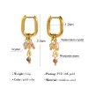 Boucles d'oreilles Yachan Nouveau dans les boucles d'oreilles en acier inoxydable plaqué en or 18 carats pour femmes mignonnes en pierre naturelle rose charmes bijoux tendance