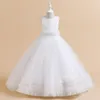 Resmi nedime kızlar elbise kostüm beyaz cemaat düğün tül parti kız prenses Noel elbise doğum günü akşam elbisesi