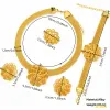 Colliers Indian Luxury Collier Bijoux Ensembles pour femmes Dubaï Gold Color African Arabe Wedding Bridal Collection Bridal Bijoux Bijoux