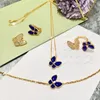 Jewelry Designer Classic Fashion 4/ Four-leaf clover Clover Flower Designer Bracelet Necklace High quality Anniversary Gift Band box 629