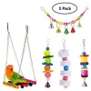 Oyuncaklar 10 adet papağan kuş oyuncakları ahşap makaleler evcil kuş seti kombinasyon oyuncaklar için papağan merdiveni eğitimi kuş oyuncak salıncak top çan ayakta
