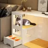 Клетки Home Cat Cages Cat Matd Box Integrated Transparent Cat Villa Indoor Cat Fencet Cate Cats с закрытым туалетом Pet House