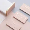 Geschenkverpackung 100pcs Visitenkarte Custom Printing Luxus rosariode Goldfolienpapier mit Kante