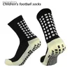 Herrstrumpor barns anti Slip Square Silicone Football Socks New Series Breattable YQ240423