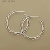 Chandelier en peluche en argent de mode Big boucles d'oreilles Big Hoop Sector Classic Metal Hollow Loop Bijoux H240423