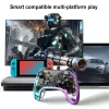 Gamepads RGB Wired Games Handle for Nintendo Switch PC Gamepad with Turbo Function Transparent Games Controller for PS Switch Accessories