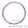 Strands Faceted Zircon Beads Bracelets For Women Men 4MM Crystal Tourmaline Pink Opal Stretch Bracelet Tiny Mini Bangles Fashion Jewelry