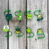 15 Styles Green Cartoon Straw Toppers Charms mjuka halm Dust Plug Drinking Straws Accessories Gift in Stock