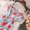 Casual Dresses Summer Seaside Vacation Beach Style Retro Bohemian Dress Women's Midjen Slimming Printed Strap Halter A-line kjol Tide