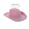 Basker y1ub glänsande cowgirl hatt cowboy glitter solglasögon för musikfestivaler