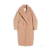Płaszcz designerski kaszmirowy płaszcz luksusowy płaszcz Maxmaras damski nagi różowy wełniany płaszcz wełny alpaki