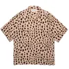 2024SS Leopard Shirt Men Woman Streetwear preto café branco azul rosa camisetas de qualidade superior