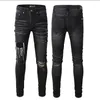 Jeans pour hommes Purple Men Designer Mens Skinny Luxury Luxury Denim Pant détrempé Ripped Biker Black Blue Jean Slim Fit