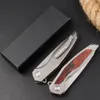 Top Quality F95NL Flipper Folding Knife D2 Gray Titanium Coated Tanto Blade Stainless Steel with Carbon Fiber/Rosewood Handle Ball Bearing EDC Pocket Knives