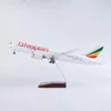 1130 Schaal 43cm Airplane 787 B787 Dreamliner Aircraft Ethiopian Airlines Model Lichtwiel Diecastharsvlak 240417