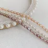 Colares elegantes colar de pérolas de água doce natural para mulheres fofas de tamanho pequeno arroz oval barroco pérola jóias de casamento femme collier