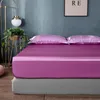 Satin Rayon Fitted Sheet High-End Mattress Cover Solid Color Bedsheet Elastic Band Twin Full Queen King Bed Sheet 240411