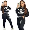 Sportswear voor dames casual mode luxe merk set van 2 stuks, designer sportkleding Q6166