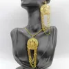 Boucles d'oreilles de collier Set Dubai Gold Color Bijoux pour les mariages