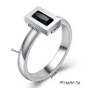 BANDS NOVA moda Black Square Crystal Brand Acessórios de jóias Ring Anel atacado anéis de aço inoxidável exclusivos para mulheres