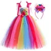 Halloween Cosplay Children Gaze Candy Princess Dress Kids Carnival Party Clothing med pannband