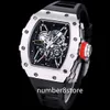 35-02 Mentille automatique squeletontée Regardez en acier inoxydable Tonneau Saphatch Sapphire Crystal Imperproofroprowing Oversize Sports Watchs 14 Couleurs