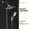 Badezimmer Duschsets 5-teilige Duschset mit drei Funktionen 8-Zoll-Düsenquadrat 304 Edelstahl Regen Duschdruckset T240422