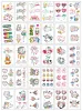 Tattoos 30pcs Korean Ins Hyunya Tattoo Sticker Kawaii Cute Cartoon Line Finger Bracelet Colorful Smiling Face Neck Foot Tattoo Sticker