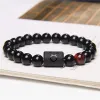 Stränge 12 Sternbänder Bänder für Frauen Männer Paar Armband 8mm schwarze Onyx Perlen Opal Red Achate Tiger Eye Stone Armreif bester Freund