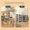 Bins Transparent Desktop Storage Box Small Drawer Desk Storage Cabinet Plastic Mini Storage Box Stationery Cosmetics Organizer Boxes