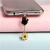 Cell Phone Anti-Dust Gadgets Chrysanthemum Cat Kawaii Phone Dust Plug Charm Charge Port Plug For iPhone Type C Cute Anti Dust Cap 3.5MM Jack Stopper Pendant Y240423