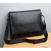 Portfölj män väska pu läder pendling bärbar dator delad axel verkställande affär arbetande messenger crossbody side make man 240418