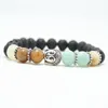 Bracelets de charme Design Black Lava Stone Beads Bouddha Bouddha Bracelet Natural pour hommes et femmes bijoux