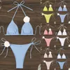 Projektant kostium kąpielowy kostium kąpielowy Maillot de Bain Zestaw bikini poliester solidny niski talię druk na plażę kantar halter plażowy designerski bikini pływanie stroje kąpielowe