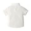 Ensembles de vêtements Focusnorm 0-5y Toddler Baby Boys Boys Gentleman Vêtements 2pcs Solide à manches courtes Shirts Short