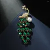 Brooches Luxury Peacock Brooch For Women Men Crystal Collar Pins Fashion Animal Pearl Rhinestone Banquet Daily Jewelry Accessories