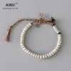 Brins amiu tibétain bouddhiste tressé de coton tressé bracelet jotes chanceux bodhi naturages bodhi perles d'amulette sculptée bracelet fait à la main pour les hommes