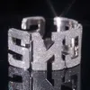 Custom Hip Hop Schmuck Sterling Sier VVS Moissanit Diamant vereiste Manschettenbriefarmband für Männer