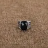 Wyświetl Jade Angel Black Ring Nowa kolekcja Vintage cyrkon Pierścień Mody Pierście