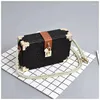 Shoulder Bags Summer Small Square Bag Straw Box 2024 Simple Lock Single Net Red Messenger