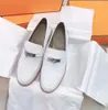 2024 Luxury design kelly loafer casual shoes Summer Walk Destin loafers women goatskin with kelly buckle genuine leather dress oxfords flats shoe 35-42Box