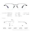 サングラスフレームfonexチタン眼鏡フレームメンセミリムレススクエア光学メガネハーフリムミオピアアイウェアDTX-154