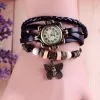 Brins de bracelet de bracelet de bracelet en cuir multicouche vintage