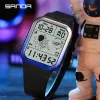 Horloges sanda 6052 topmerk luxe casual horloges sportstapjes calorieën 50m waterdichte led digitale horloge militaire heren polshorloge
